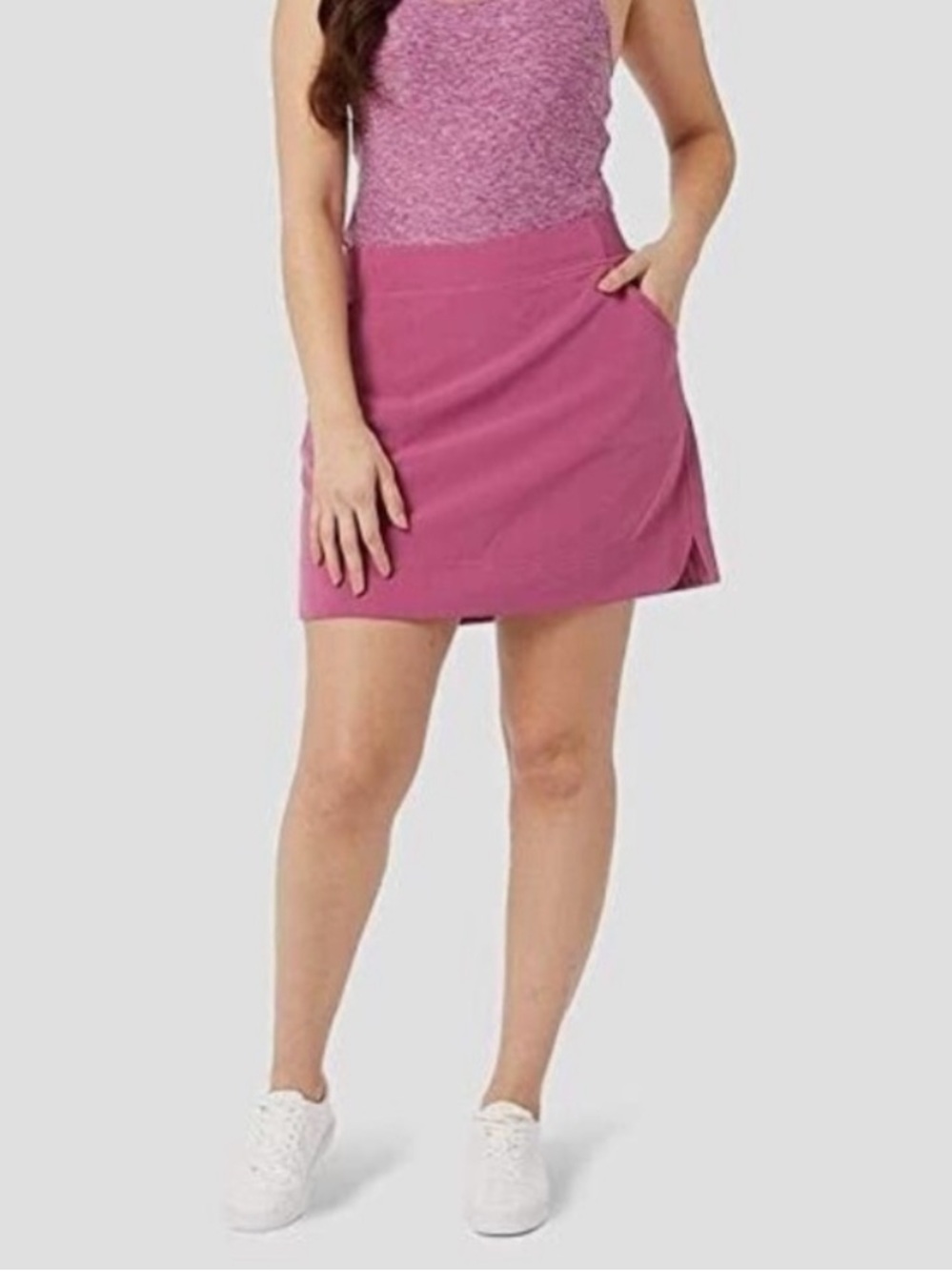 32 Degrees Cool Skort Skirt in Berry Pink Rouge Stretch Skirt With Shorts XL